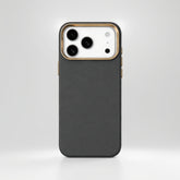 Premium Dark Gray Matte Case with Electroplated Gold Camera Frame