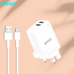 BWOO 2.4A Full charger 2 USB Port With USB to Micro Cable