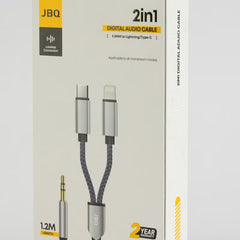 Jbq 2 in 1 Digital Audio Auxiliary Cable For Type C, Compatible With iPhone 1.2M