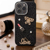 3D Luxury Rhinestone Butterfly & Pearl Glitter Phone Case - Elite Phones