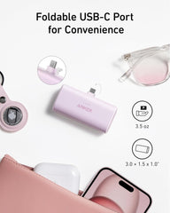 Anker Wireless Power Bank 22.5w 5000k Compact With Foldable USB -C Connector