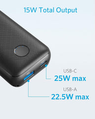 Anker Compact Light Fast Charging Power Bank - PowerCore Metro 10000 mAh - Black