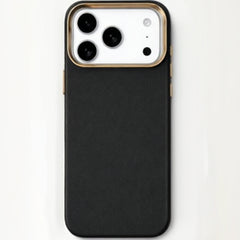 Premium Dark Gray Matte Case with Electroplated Gold Camera Frame