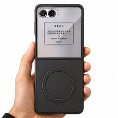 Product Title: Magnetic MagSafe Leather Case with Built-in Screen Protector for Samsung Galaxy Z Flip Series
