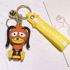 Rubber Keychain Toy Story - Dog - Brown