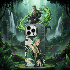 Phone case with character design in a fantasy forest setting