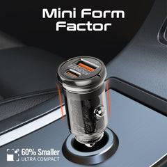 Promate 65W Rapidcharge Transparent Mini Car Charger