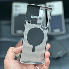 Aluminum With Leather Magsafe Perfume Case Easy Fixing For Samsung