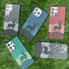 Carbon Texture Case With Magsafe-Grey With Deer Design