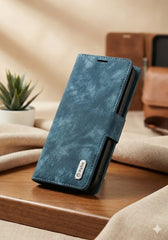 Retro Matte Leather Wallet Flip Case