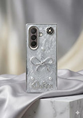 Luxury Marble Pearl Diamond Foldable Phone Case