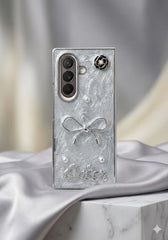 Luxury Marble Pearl Diamond Foldable Phone Case