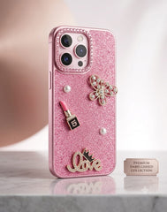 3D Luxury Rhinestone Butterfly & Pearl Glitter Phone Case