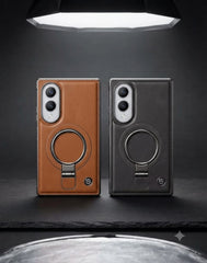 Magnetic Leather Ring Stand Shockproof Case for Galaxy Z Fold