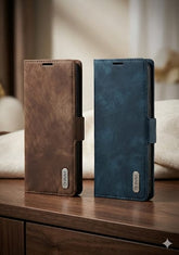 Retro Matte Leather Wallet Flip Case