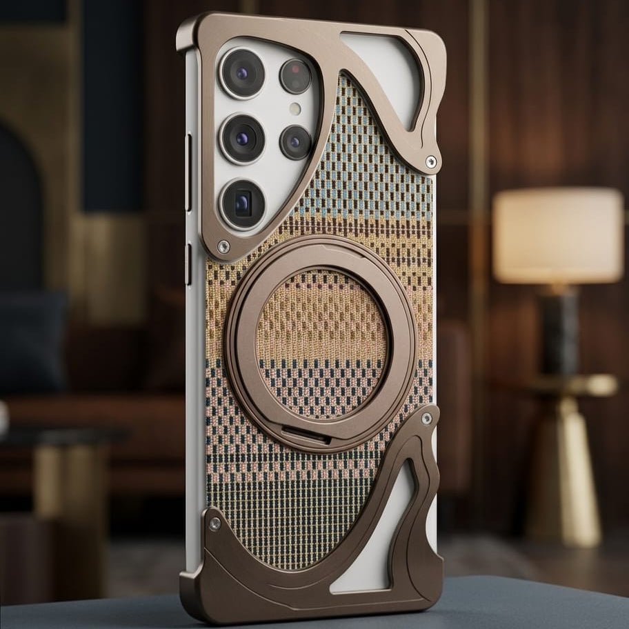 Aluminium With Acrylic Snake Skin Wave Design For Samsung - Elite Phones