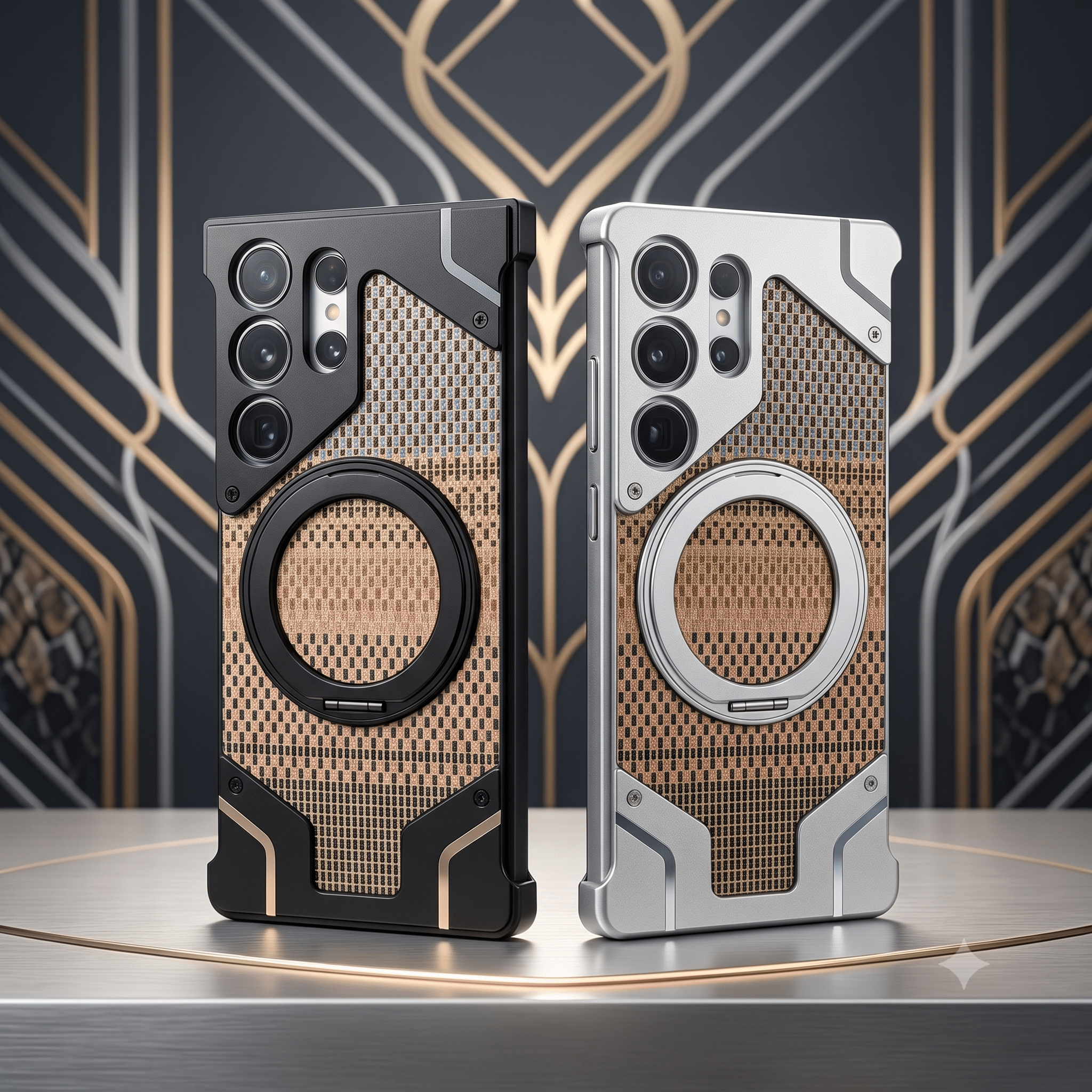 Aluminum With Acrylic Snake Skin Color Armor Design For Samsung - Elite Phones