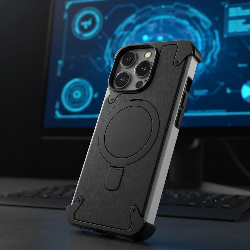 Aluminum With Leather With Magsafe Stand - Elite Phones