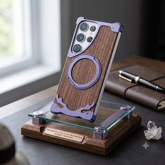 Aluminum WIth Wood Case Dear Horn Design - Elite Phones