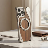 Aluminum With Wood Magsafe Side Opening - Elite Phones