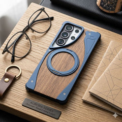 Aluminum With Wood Magsafe Side Opening - Elite Phones