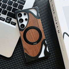 Aluminum With Wood Magsafe With 360 Stand Wave Design For Samsung - Elite Phones
