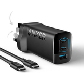 Anker 3 - Port Ultra - Fast Charger (67W, 3 Ports) - Black - Elite Phones