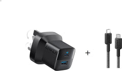 Anker Compact 33W Dual - Device Charger (33W, 2 Ports) With Type - C Cable - Black - Elite Phones