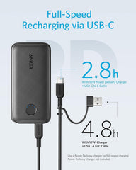 Anker Compact Light Fast Charging Power Bank - PowerCore Metro 10000 mAh - Black - Elite Phones