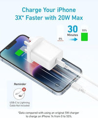 Anker High - Speed Type - C Charger With Type - C Cable (20W) - White - Elite Phones
