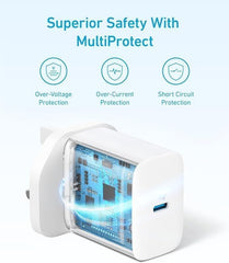 Anker High - Speed Type - C Charger With Type - C Cable (20W) - White - Elite Phones