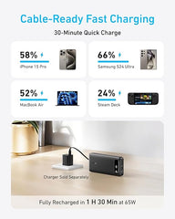 Anker Power Bank 65W Two - Way With Built - In Cable - Elite Phones