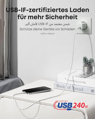 Anker Type - C To Type - C 6ft 240W - White - Elite Phones