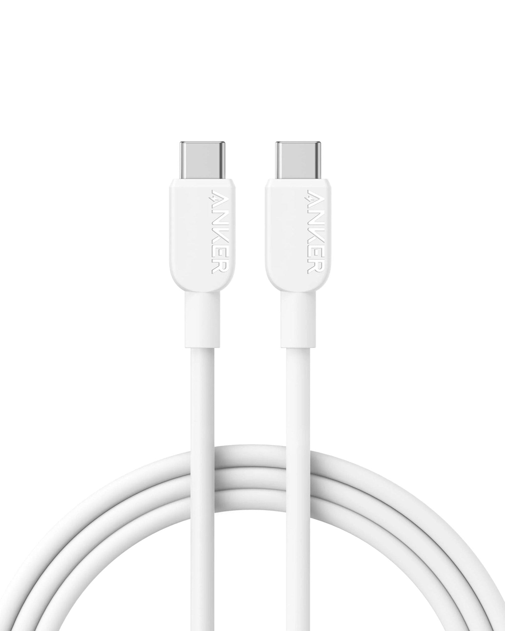 Anker Type - C To Type - C Cable (3 ft, 60W, Bio Braided) - White - Elite Phones