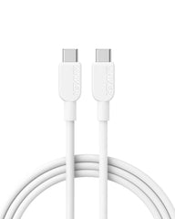 Anker Type - C To Type - C Cable (3 ft, 60W, Bio Braided) - White - Elite Phones