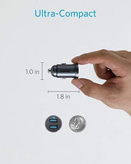 Anker Ultra - Compact 24W Car Charger With 2 PowerIQ Ports - Power Drive 2 Alloy - Black - Elite Phones