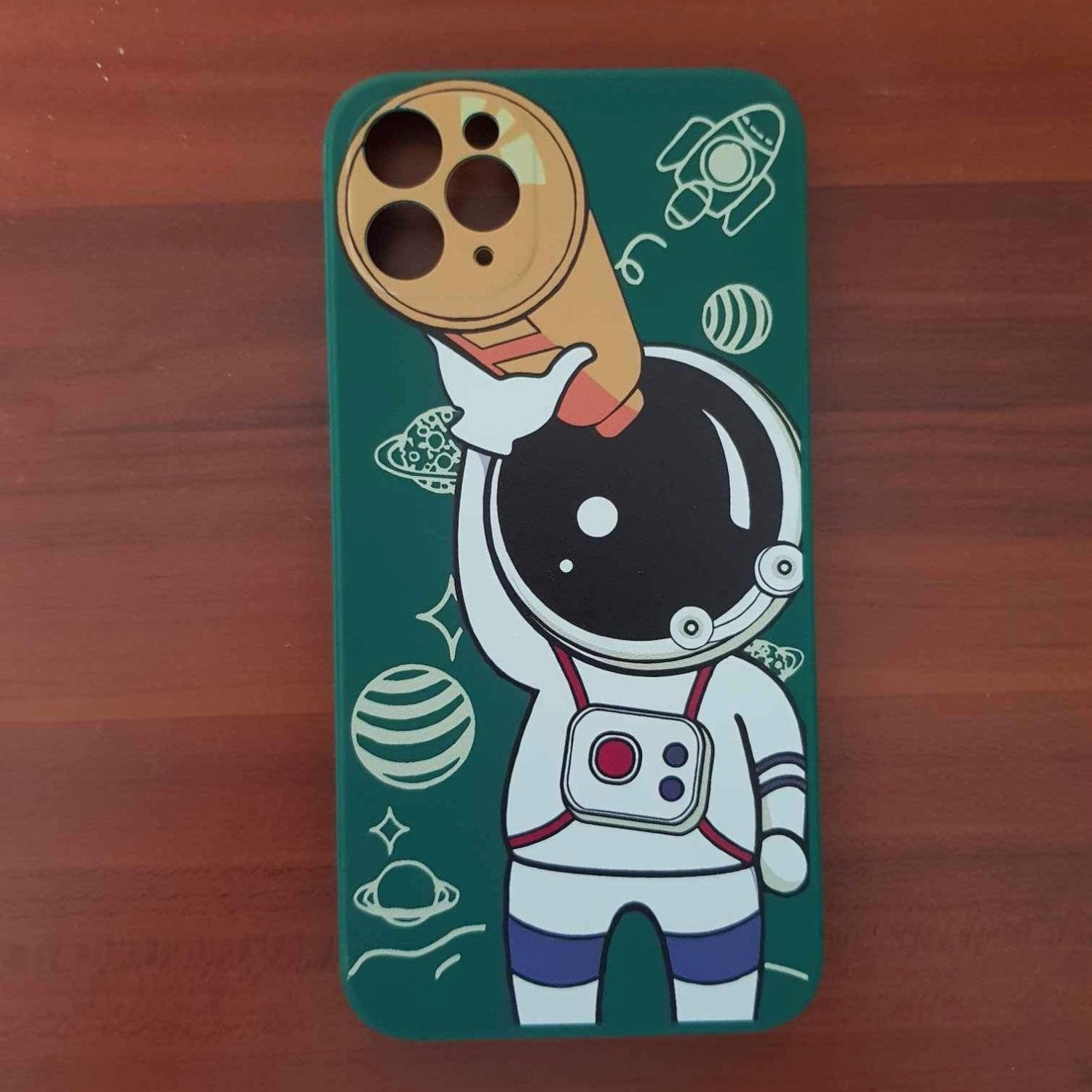 Astronaut With Telescope Print Phone Case With Hand Rope - Elite Phones