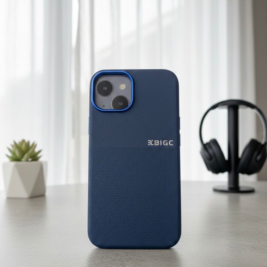 BIGC Navy Blue Textured iPhone Case - Elite Phones