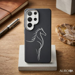 Carbon Fiber Magsafe Slim Case With Horse for Samsung - Elite Phones