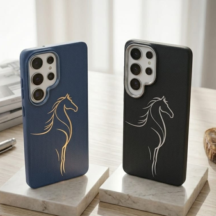 Carbon Fiber Magsafe Slim Case With Horse for Samsung - Elite Phones