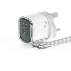 JBQ 2 - Ports PD 35W Fast Charging Adapter Set With C - C Cable - Elite Phones