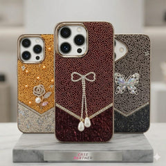 Luxury Crystal Bowknot Rhinestone Case With Pearl - Elite Phones