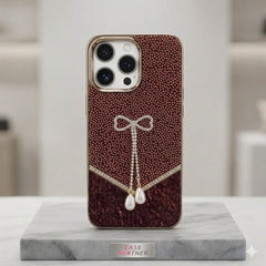 Luxury Crystal Bowknot Rhinestone Case With Pearl - Elite Phones