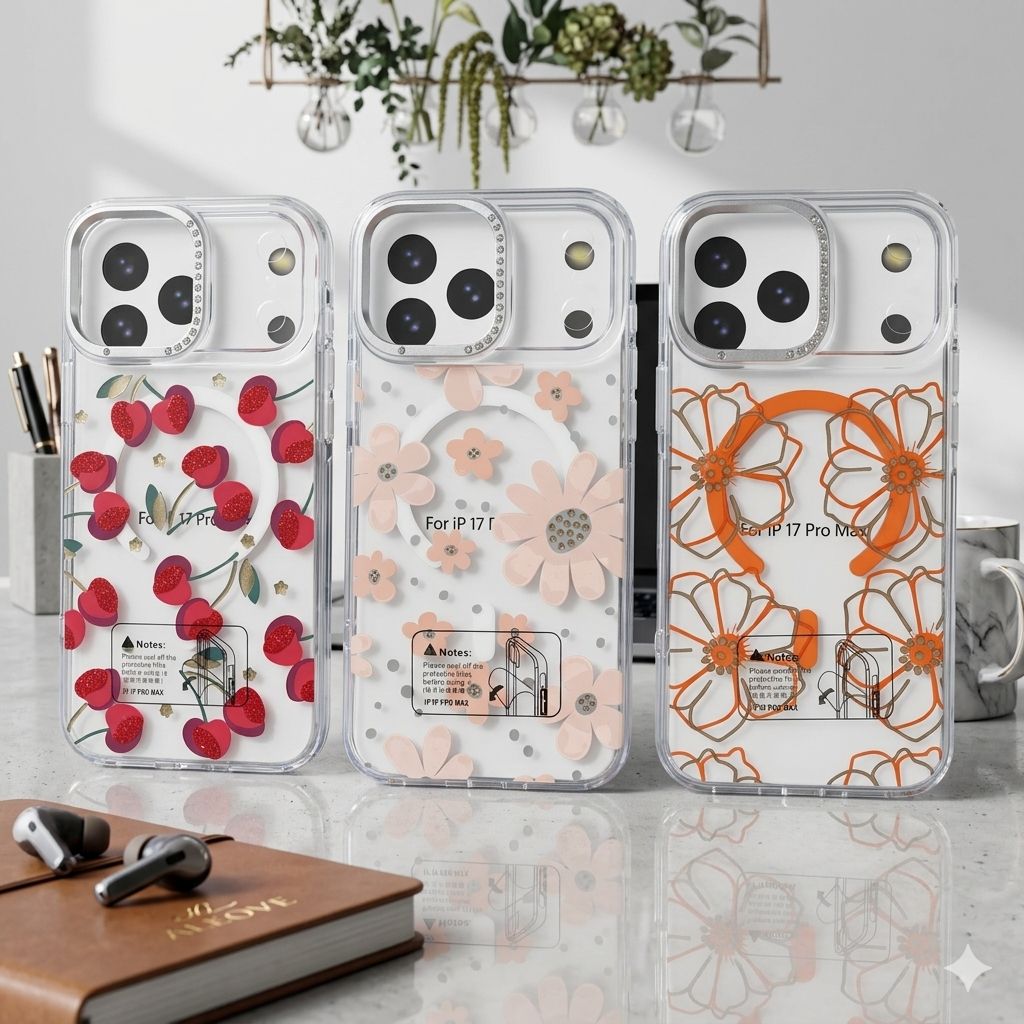 Luxury Floral MagSafe Transparent Case - Elite Phones