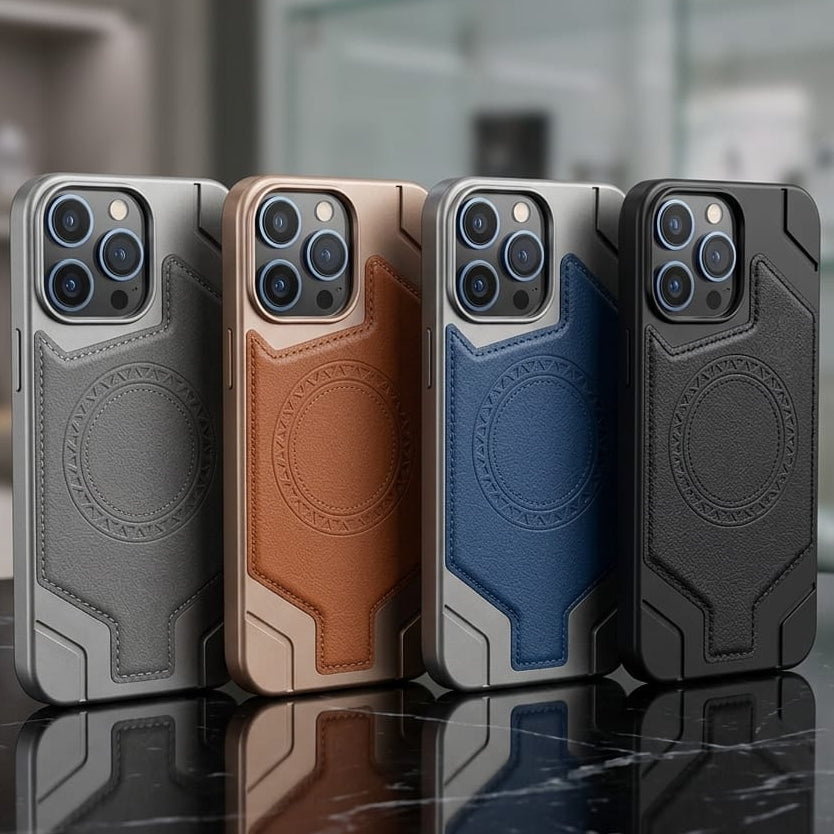 Luxury Leather Texture Magnetic Protective Case - Elite Phones