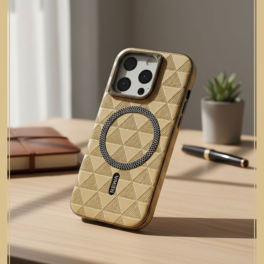 Magnetic Triangle Pattern Leather Case - Elite Phones