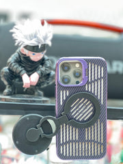 Magsafe Carbon Fiber Case With Camera Stand Net Design - Elite Phones