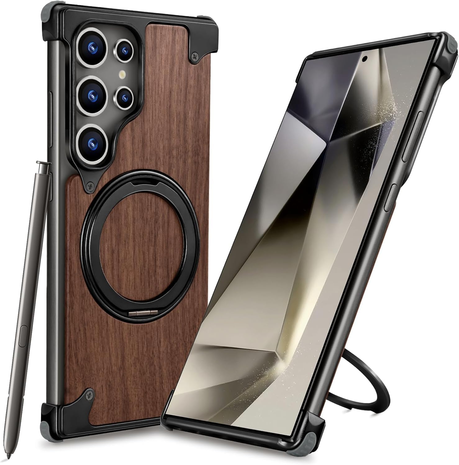 Moobifi Aluminum & Wood Case With MagSafe For Samsung - Elite Phones