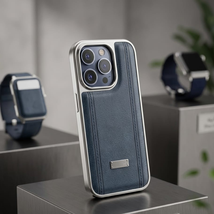 Premium Blue Leather Texture Case - Elite Phones