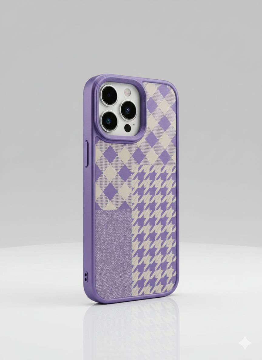Purple Pattern Patchwork Case - Elite Phones